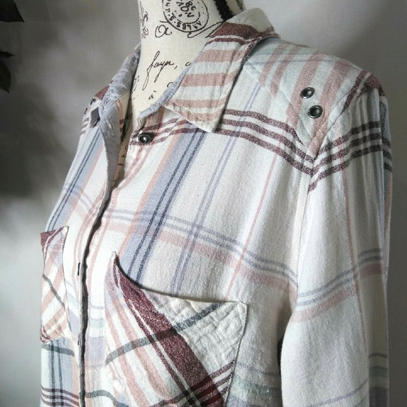 Free People"Wesley" Plaid Print Top - Picture 5 of 8